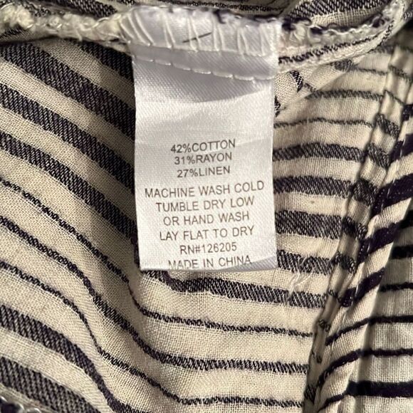 Just Living Women Drawstring Palazzo Striped Pants Button and Zip Closure Small - Picture 7 of 7